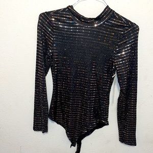 Black and Gold Shimmering Bodysuit